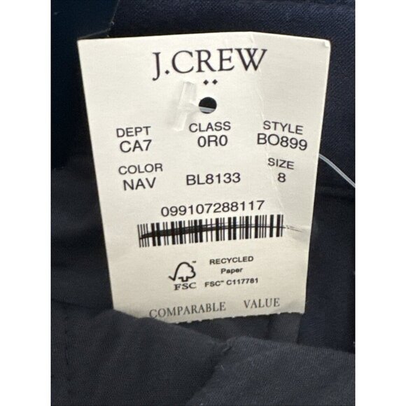 J.Crew Women's 8 Kallie Pant Navy NWT Straight Leg Inseam 28" - Picture 9 of 16